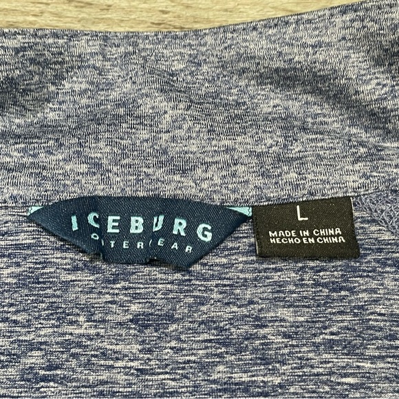 Iceburg Men’s Blue 1/4 Zip Running Athletic Pullover Jacket - Large - Picture 5 of 6